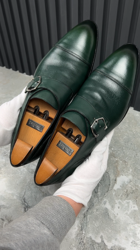 John Lobb Monk Straps Dress Derby Green Leather 10E OS or 11 US or 44 EUR - Video 1 of 1
