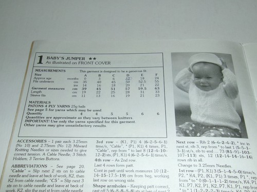Patons #1150 Little Wonders Baby Knitting Patterns 3,4,5,8 ply - 8 patterns - Picture 4 of 14