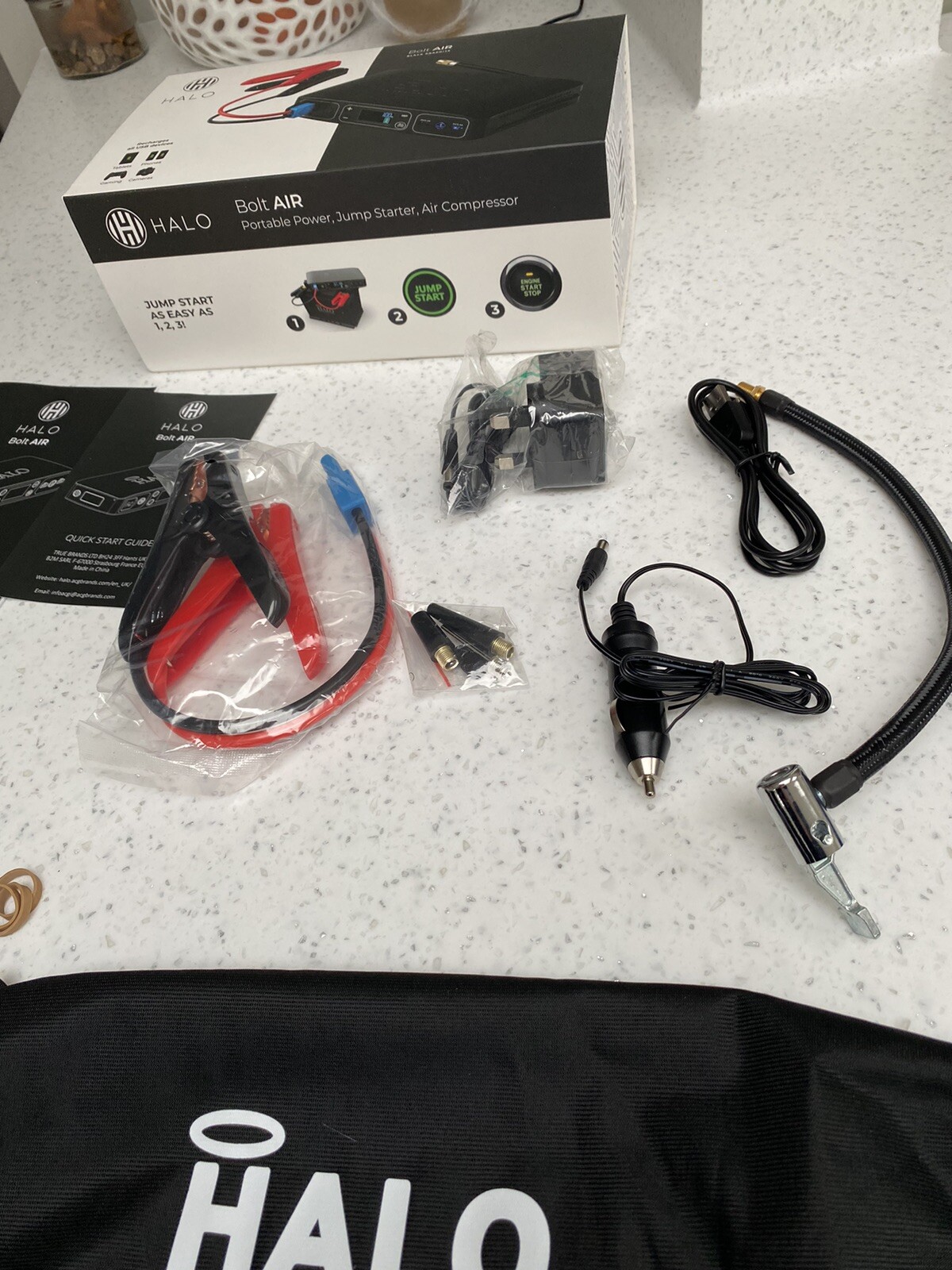 Halo automotive Bolt Air Compressor Portable Emergency Power Kit/ Jump