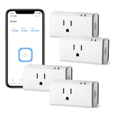 SONOFF S31 WiFi Smart Socket 15A,4200W 4 Pack Smart Plug Compatible Alexa Google