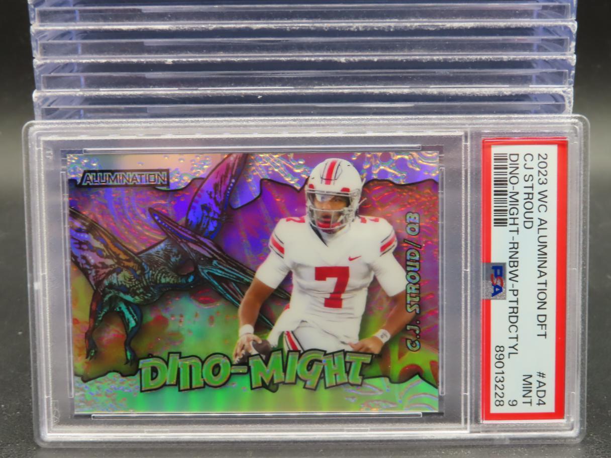 CJ Stroud Wild Card Alumination Draft Dino-Might #AD4 Rainbow-Triceratops