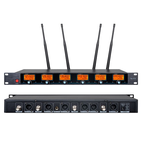 Wireless Microphone System UHF 6 Channel Pro Audio 3 Handheld 3 Headset Lavalier - Picture 3 of 8