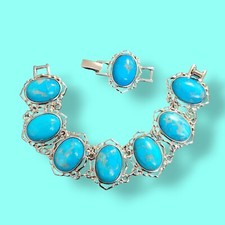 Camrose & Cross JBK Jacqueline Kennedy Imitation Blue Turquoise Bracelet 8.5