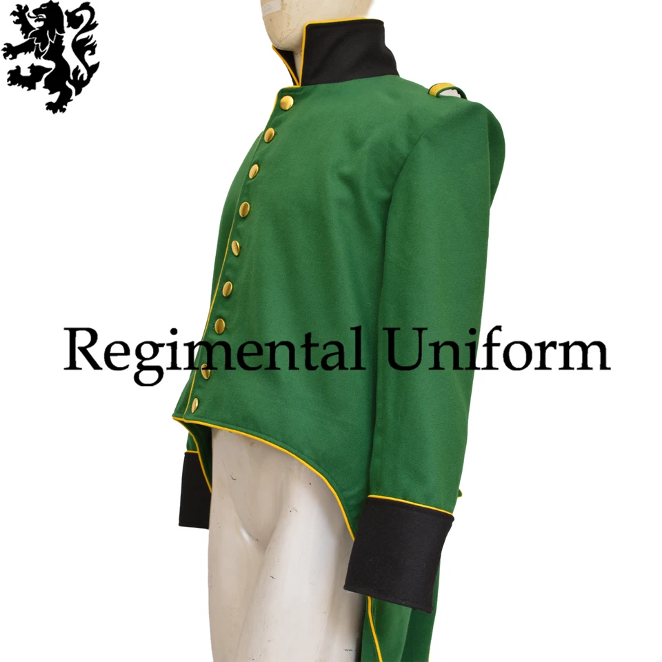 Chaleco militar de lana verde del siglo XIX británico era victoriana ropa formal por la mañana Foto 3 de 4