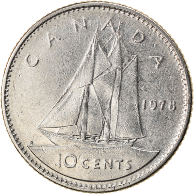 Canadian Coin Canada 10 Cents | Elizabeth II | Bluenose Ship