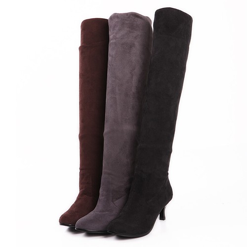 Stylish Kitten Heel Women Stretch Boots 