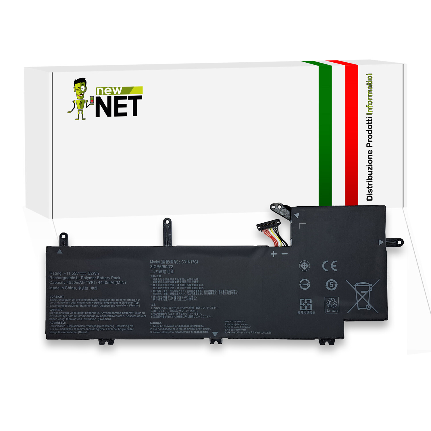 Batteria ASUS C31N1704 11.55V 4550mAh | Ricambio ZenBook Flip 15 UX561UD