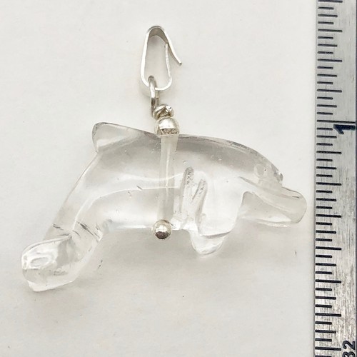 Quartz Dolphin Pendant Necklace | Semi Precious Stone Jewelry | Silver Pendant - 第 4/6 張圖片