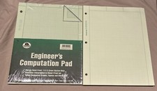 AMPAD Engineer's Computation Pad 100 Sheets Greentint 8.5 x 11 #22-142 USA Bonus