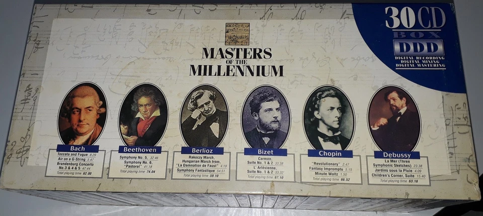 MASTERS OF THE MILLENNIUM COFFRET DE 30 CD DONT 29 SCELLES MOZART BEETHOVEN ETC - Photo 4/4