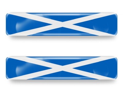 2x 3D Gel Aufkleber Schottland Scots Scotland Flagge Fahne Stickers Emblem