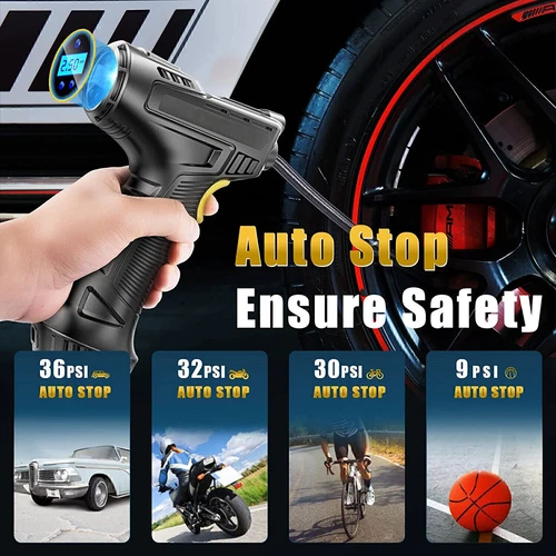 Car Air Compressor USB Rechargeable Cordless Tire Inflator Portable Air Pump - Picture 6 of 10