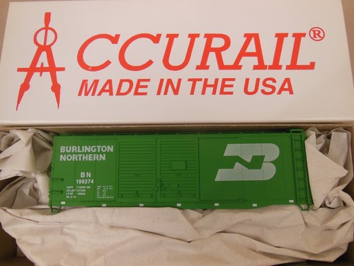 KIT COCHE CAJA ACERO PUERTA 40' DBL ESCALA HO PRECISIÓN BURLINGTON NORTH 199274 | Zustand: New