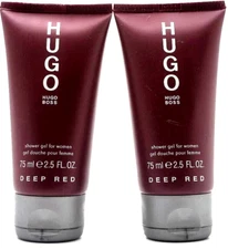 HUGO BOSS DEEP RED SHOWER GEL FOR WOMEN 2.5 Oz / 75 ml LOT OF 2 PCS!!!