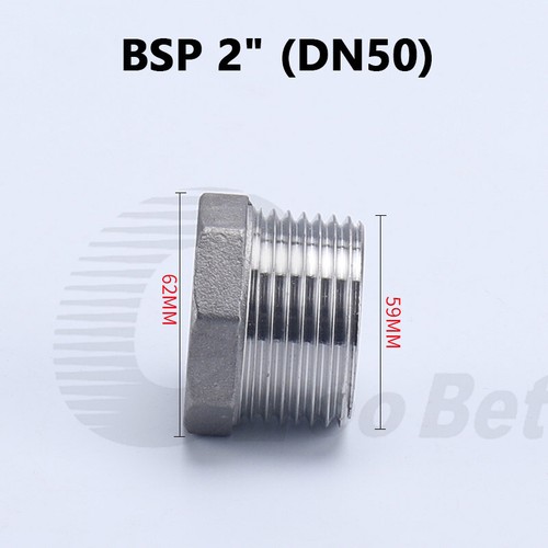 304 Stainless Steel 1/4" - 2" BSP Male Thread Hex Plug End Stopper Pipe Fittings - Picture 18 of 18