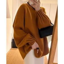 Cuff Pullover Sweater Womens Autumn Winter New Loose Oversized Knit Sweater Tops