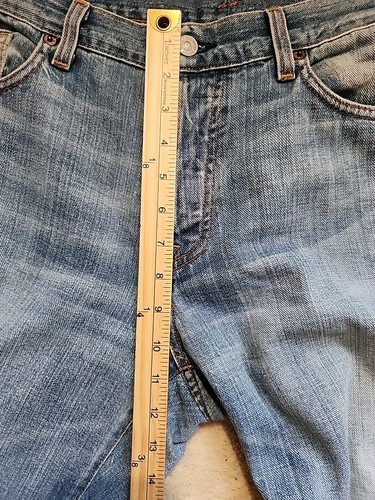 7 For All Mankind Jeans Men's 36x29 Blue Relaxed Bootcut Button Fly Light Wash - Picture 6 of 14