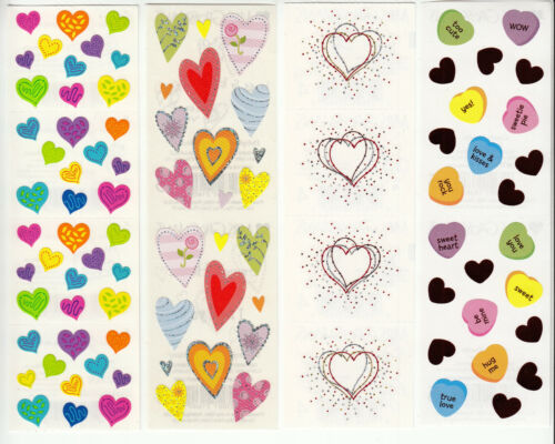 Vtg Mrs Grossman Heart Candy Reflections Burst Glitter Stickers - You Choose - Afbeelding 1 van 5