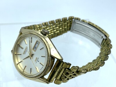 Vintage KING SEIKO Automatic Gold Tone Watch Hi-Beat 5626-7113 Day 