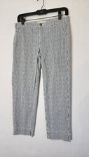Henry & Belle Women's Size 26 Blue White Stripe Stretch Pants 28x24 Made in USA