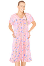 JEFFRICO Nightgowns For Women Short Sleeve Soft Sleepwear Comfy Nightshirts 825