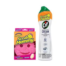 Scrub Mommy Sponge plus Cif All Purpose Cleaning Cream Original 2Ct Bundle