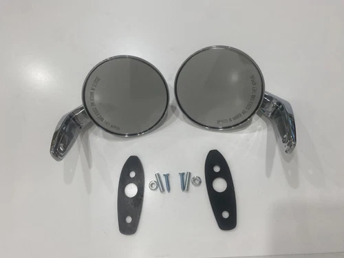 Pair of Chrome Round Side View Mirrors for Classic Cars – Universal Fit
