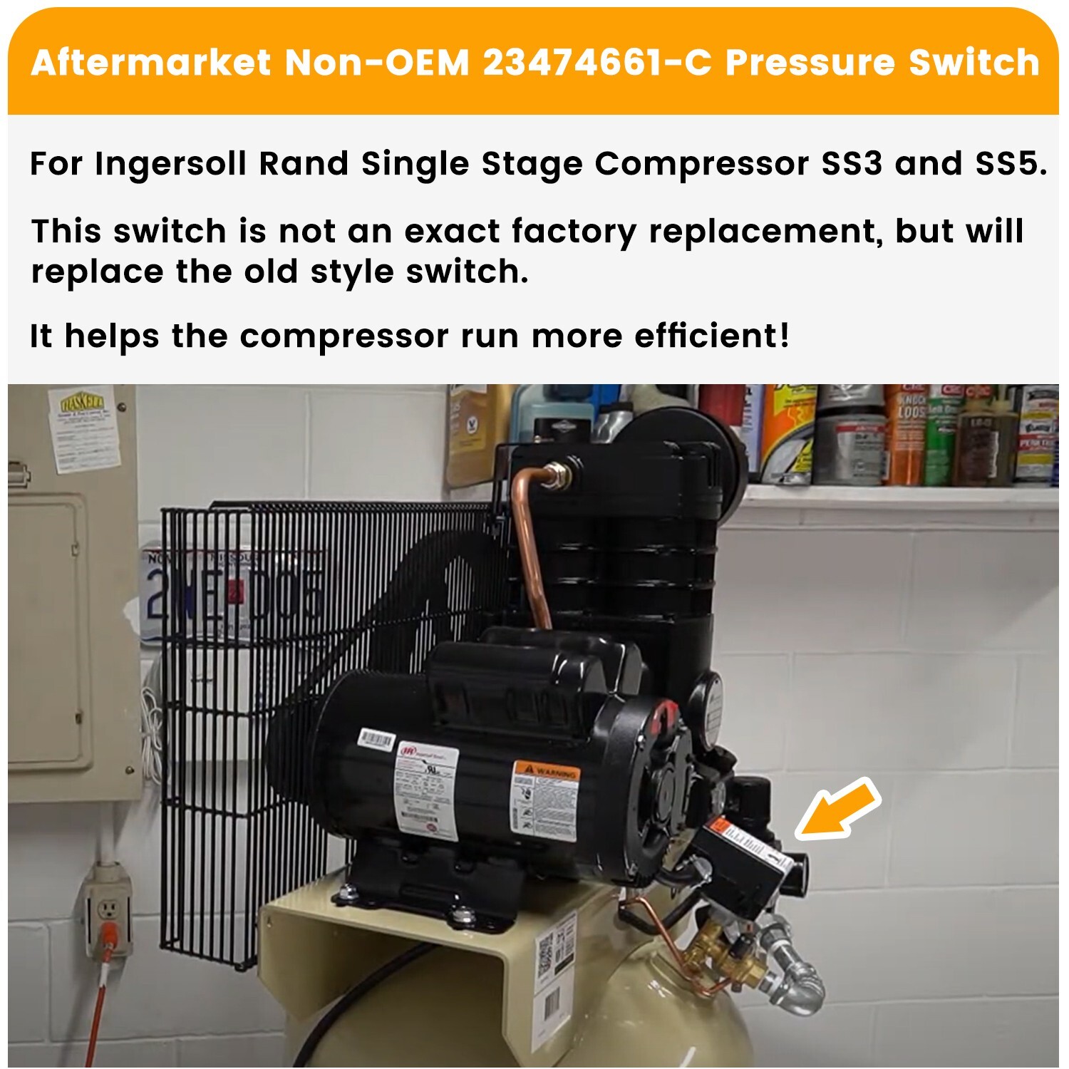 For Ingersoll Rand 23474661C Pressure Switch 95125 PSI Air Compressor