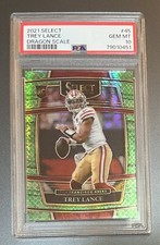2021 Panini Select Trey Lance Dragon Scale Rookie Card /89 #45 Graded PSA 10!