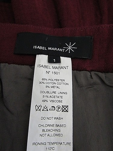 MINI FALDA ISABEL MARANT CRINKLE BORGOÑA TALLA 1 - Imagen 5 de 5