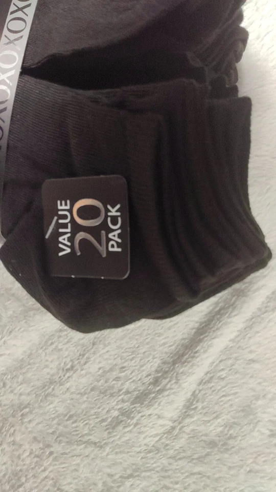 Calcetines XOXO para mujer tallas 4-10 negros 20 pares calcetines negros corte bajo Foto 4 de 4