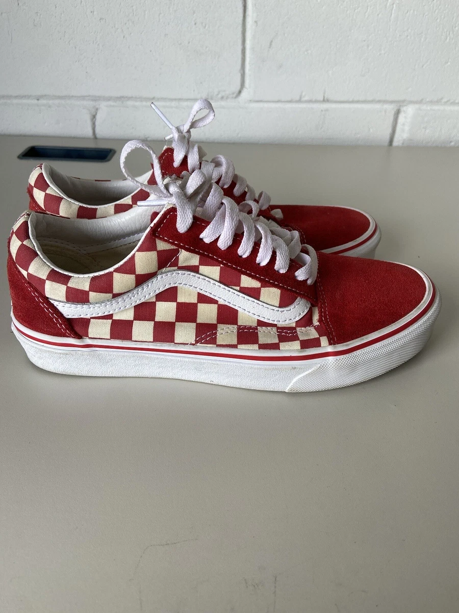 Red n white checkered vans hotsell