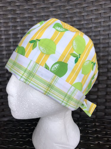 Tie Back Medical Surgical Women’s Scrub Hat Cap 🇺🇸 USA made 🍋 Sweet & Sour - Picture 3 of 3