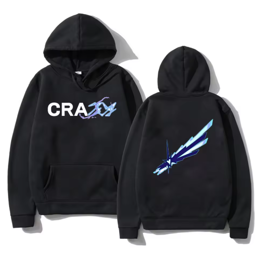 LE SSERAFIM FEARNOT パーカー ブラック ネオン フーディー LE SSERAFIM CRAZY HOODIE Fan Merch Sweatshirt Concert Outfit for