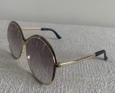 Vintage Italy Womens Sunglasses Oversized Gold Tone Metal Made in Italy