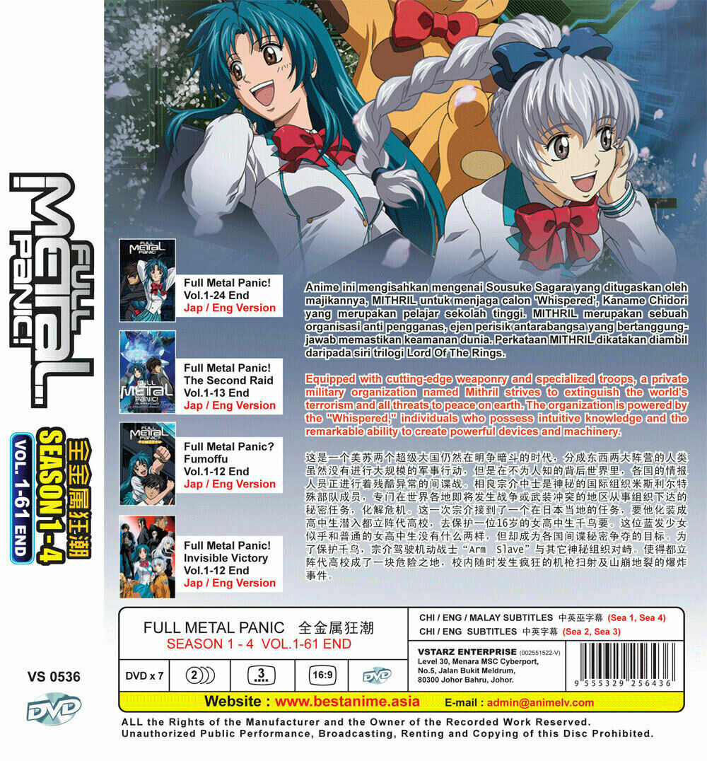DVD~ANIME FULL METAL PANIC SEASON 1-4 END ENGLISH DUBBED