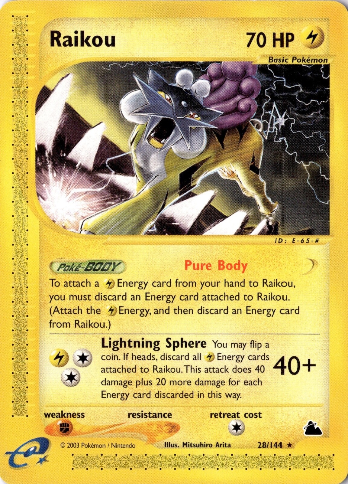 Raikou 028/144 - Skyridge -  Pokemon - NM