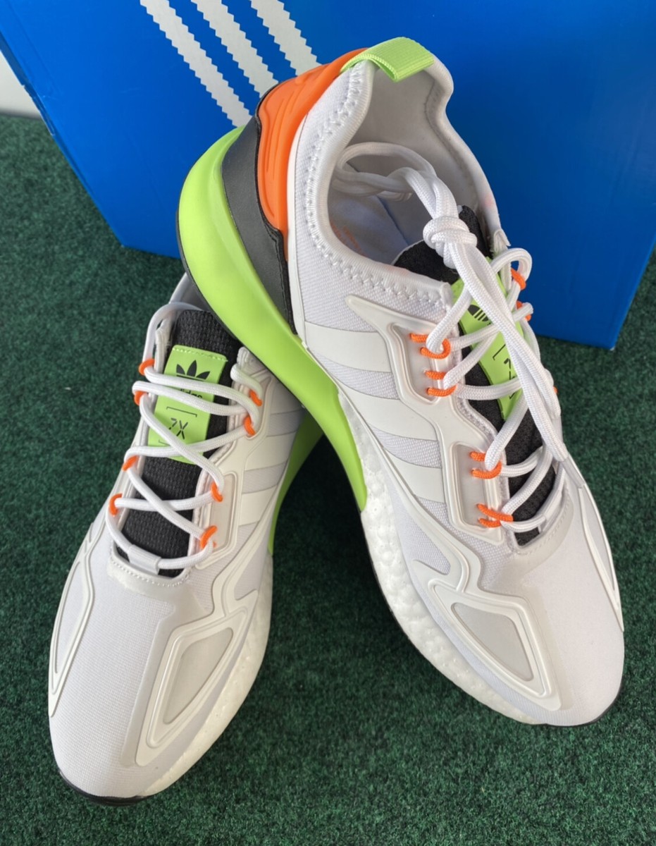 Mens Adidas ZX 2K Boost White/Black/Neon Sz 9.5 | eBay