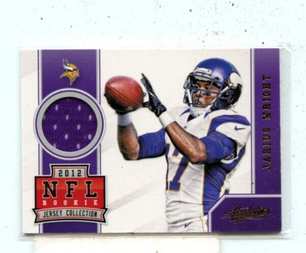 Jarius Wright 2012 Panini Absolute  Rookie Jersey Collection #1Minnesota Vikings