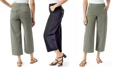 Gloria Vanderbilt Womens Wide Leg Cropped Pan...