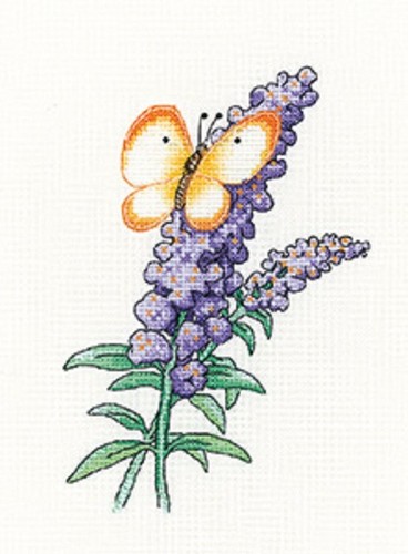 Buddleia Butterfly - Heritage Crafts - Peter Underhill - Cross Stitch Kit