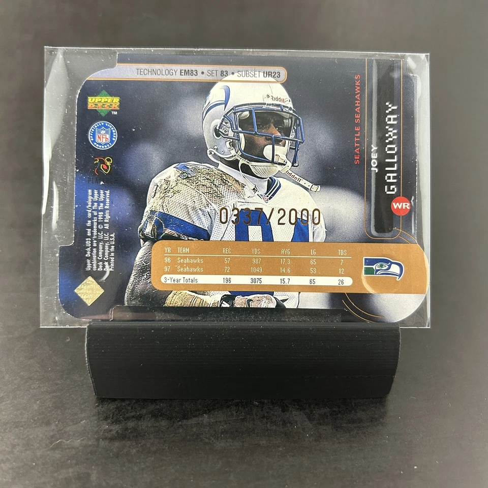 1998 Upper Deck UD3 Upper Realm Die-Cut /2000 Joey Galloway #83 - Image 2 of 2