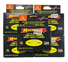 Arrow T-75 9/16" Beige Staples 5000 Staples USA Made #759