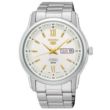 SEIKO 5 SNKP15 SNKP15K1 Automatic White Dial Stainless Steel Watch