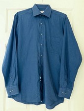 Christian Dior Mens Dress Shirt Long Sleeve Blue Sz 15 1/2 39-3 France Designer