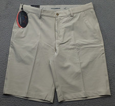 Greg Norman ML75 Microlux Golf Shorts Mens 34 Tan Play-Dry Performance G7S9H902