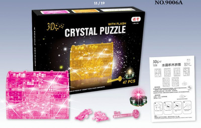 Kreative 3D Kristall Schatzkiste LED Licht Puzzle 47 Teile Bausteine