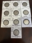 10 80% SILVER CANADIAN QUARTERS 1941-1963