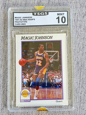 MAGIC JOHNSON 1991-92 NBA HOOPS PROTOTYPE BASKETBALL CARD #003 GRADED MINT-10
