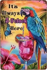 Retro Metal Tin sign It’s 5 O’Clock Somewhere Vintage Cocktail 8x12